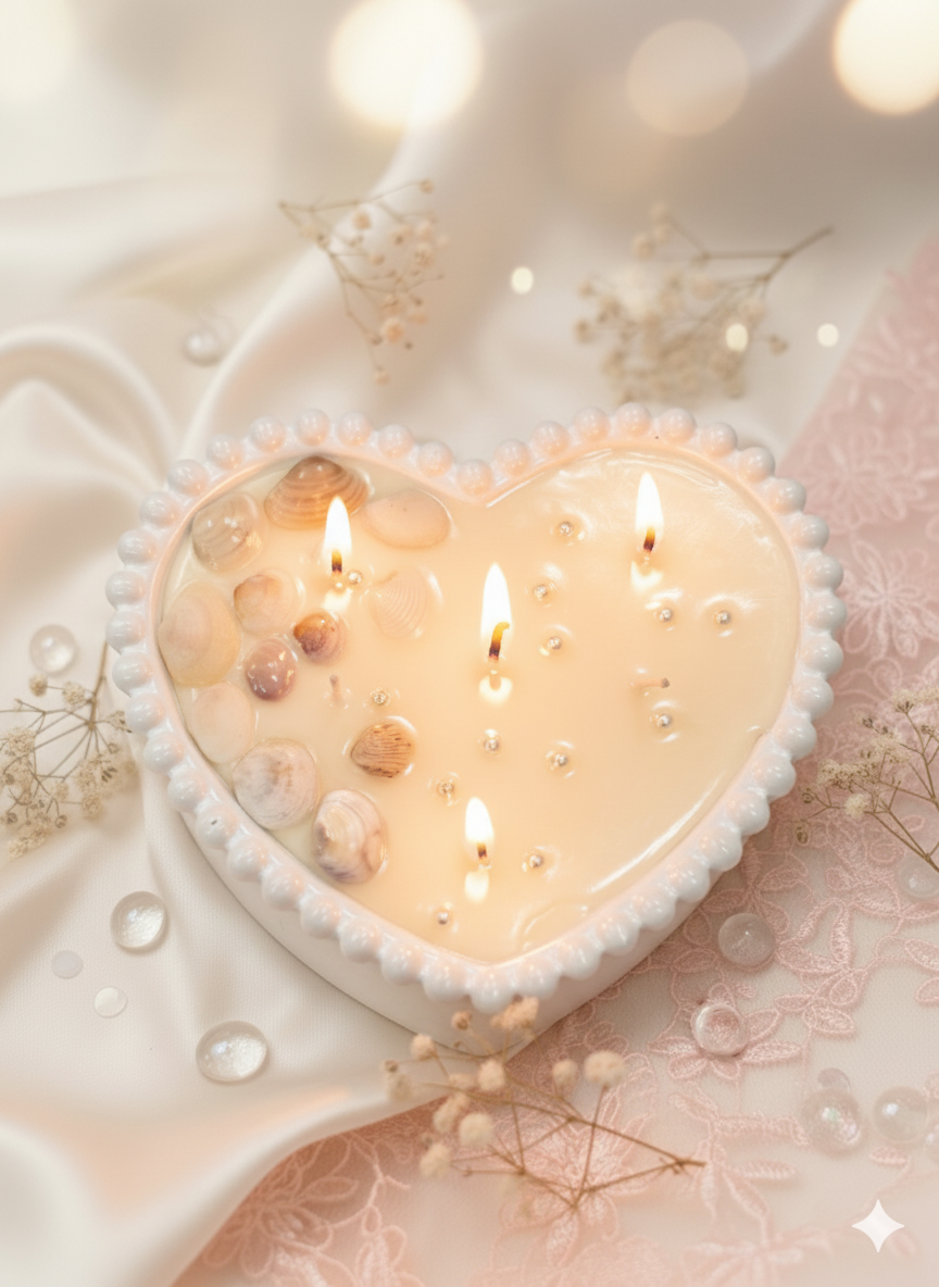 Concrete Heart Scented Candle - 6 wicks