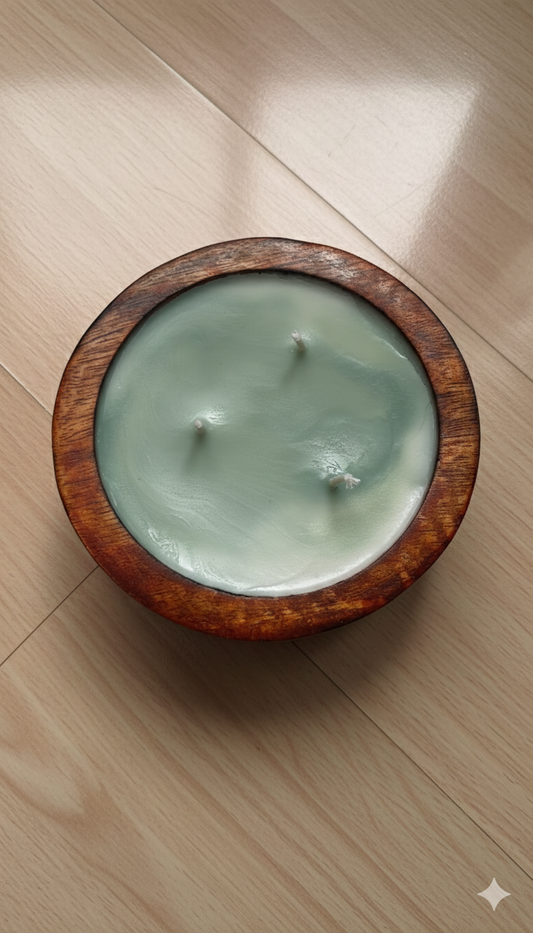 Wooden Round candle