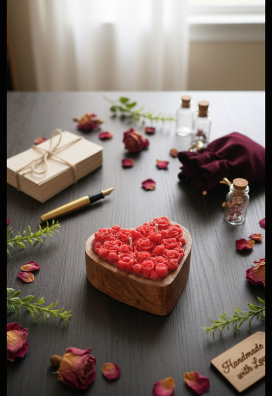 Wooden Heart Scented Candle