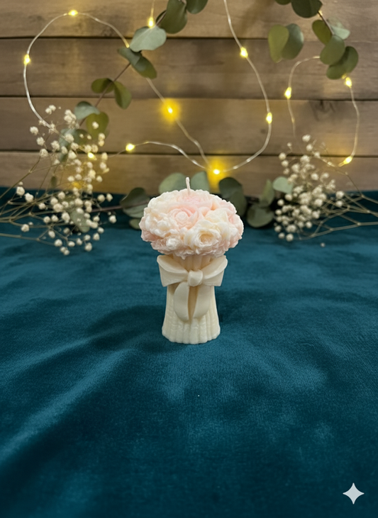 Scented Bouquet with knot Pillar candle