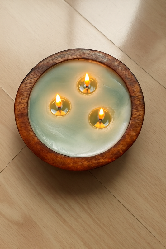 Wooden Round candle