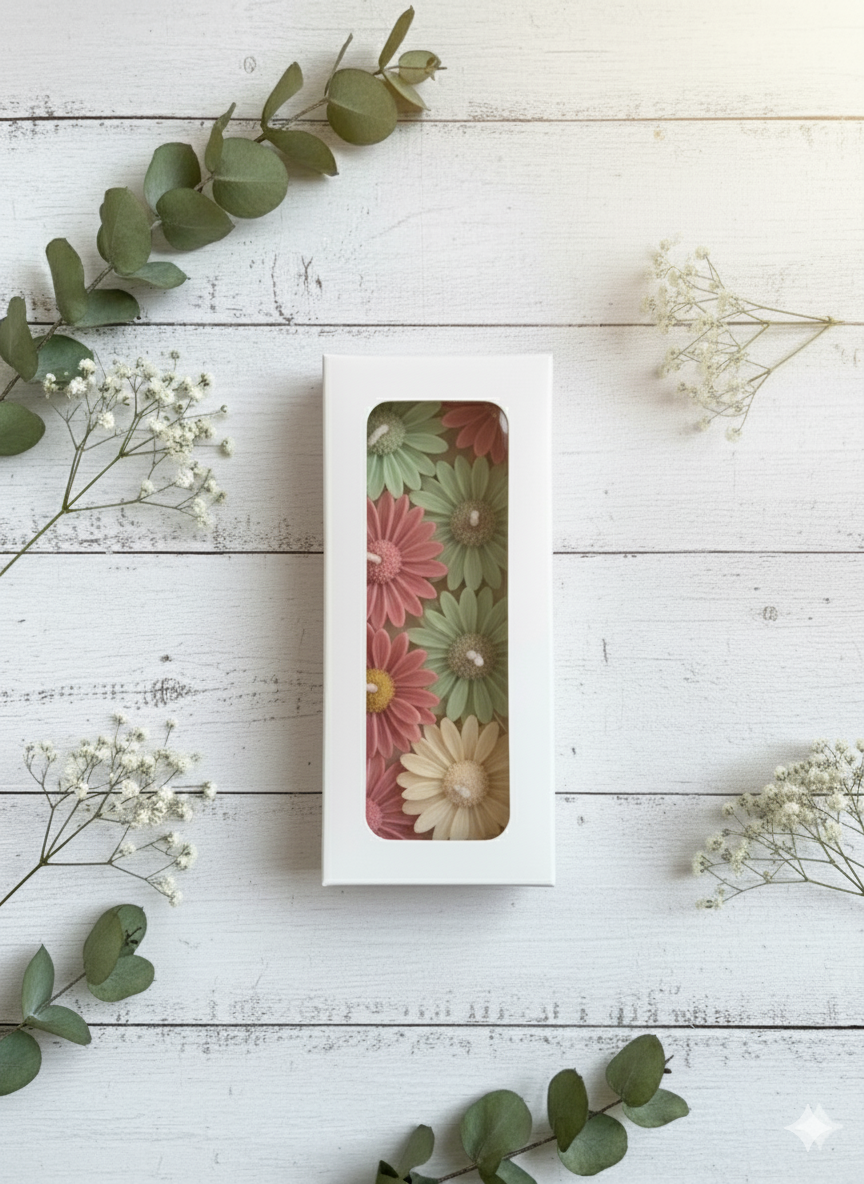 Daisy scented candle box