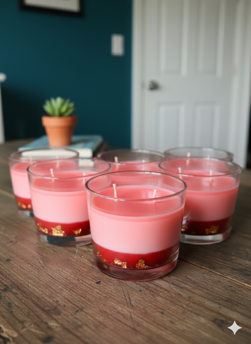 Pink Scented Jar Candle
