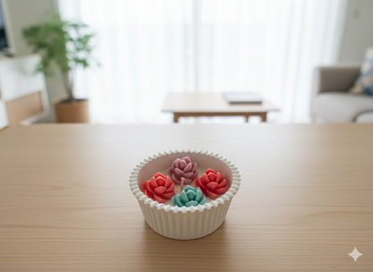 Concrete bowl scented candle