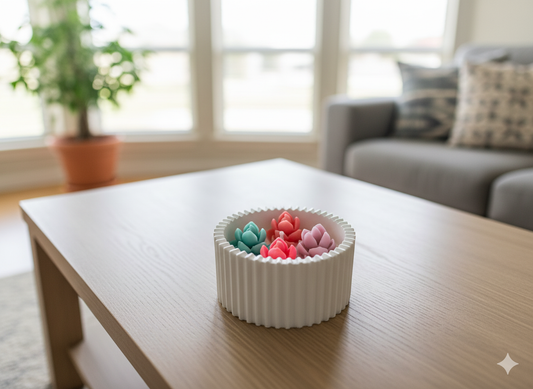 Concrete bowl scented candle