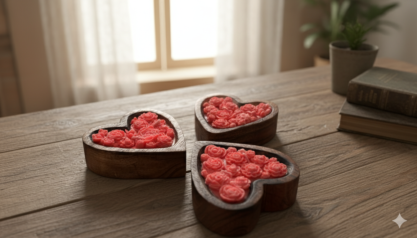 Wooden Heart Scented Candle