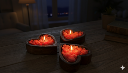 Wooden Heart Scented Candle