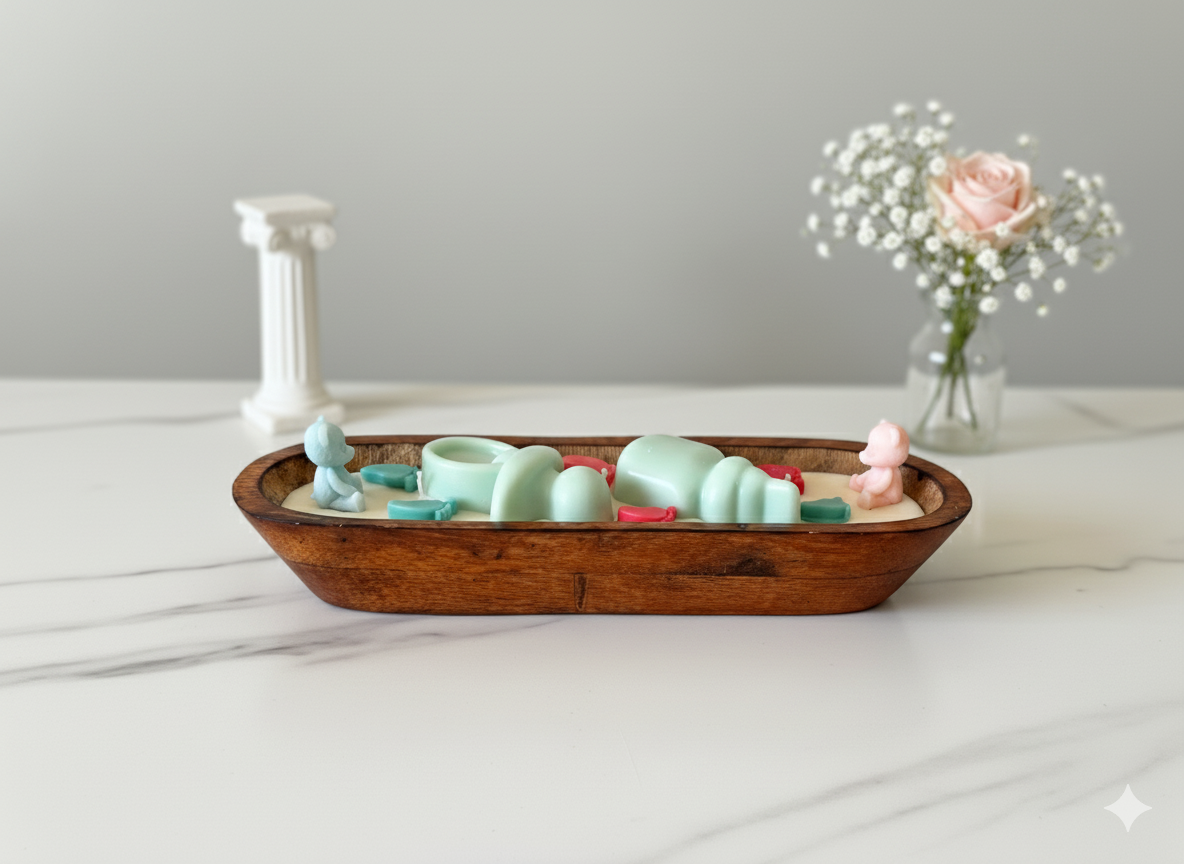 Large Wooden Boat Scented Candle