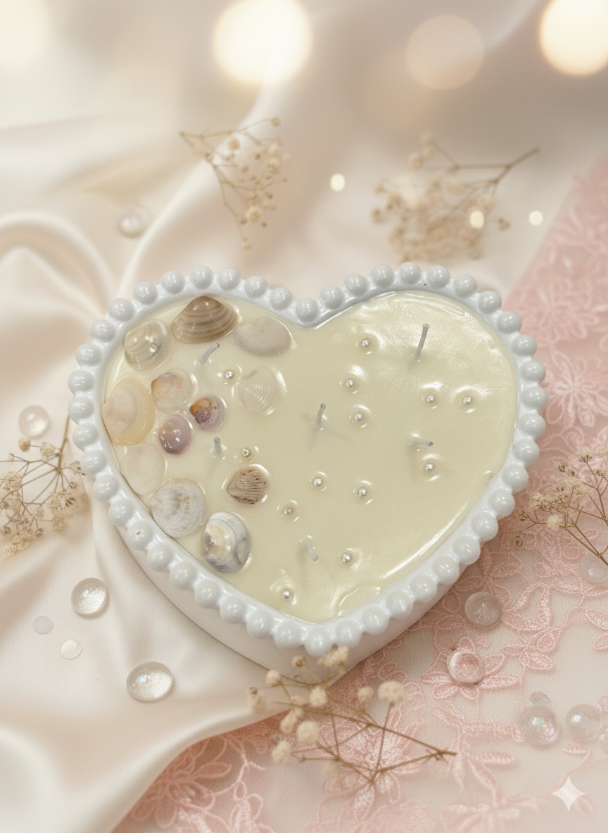 Concrete Heart Scented Candle - 6 wicks