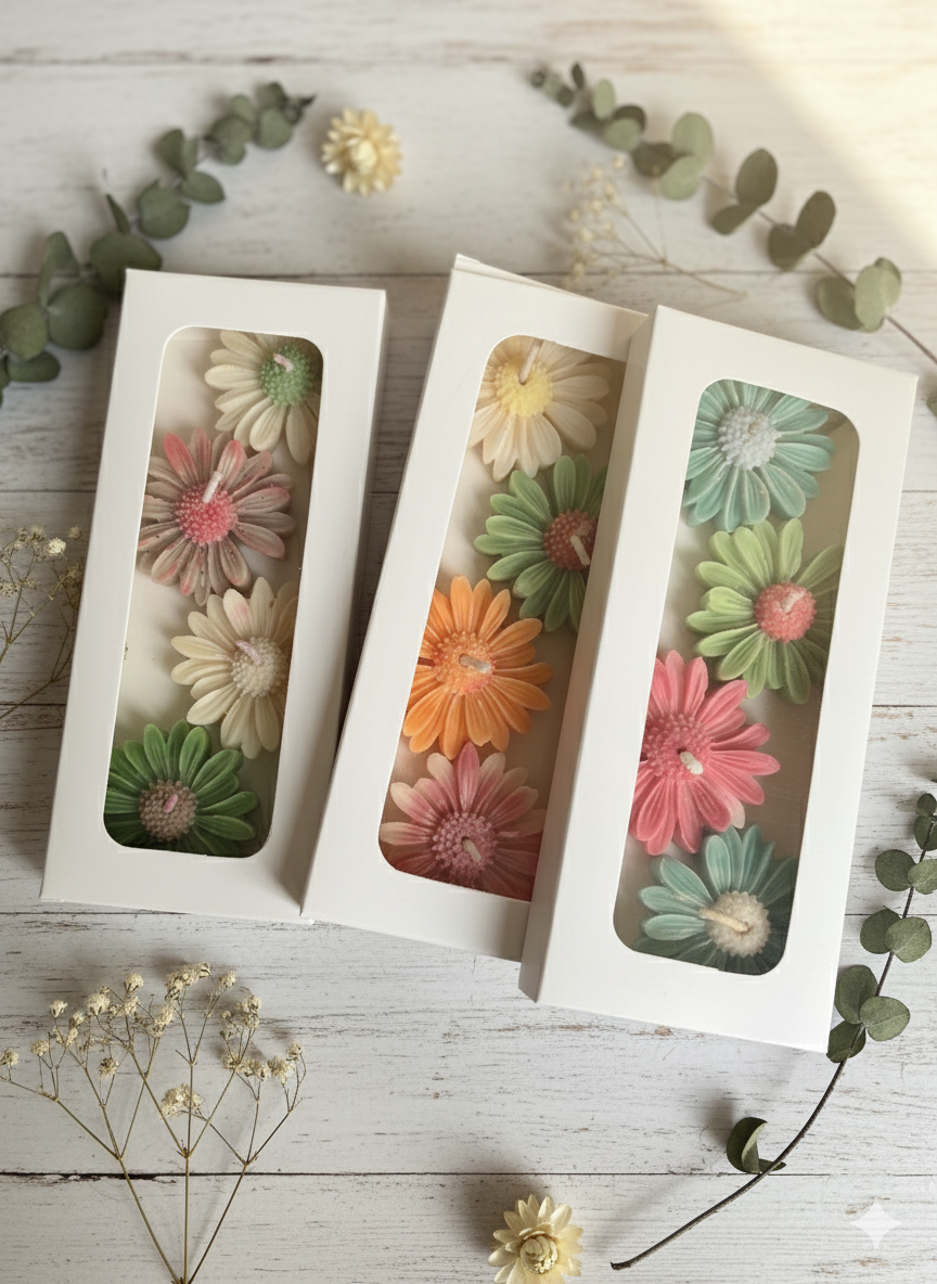Daisy scented candle box