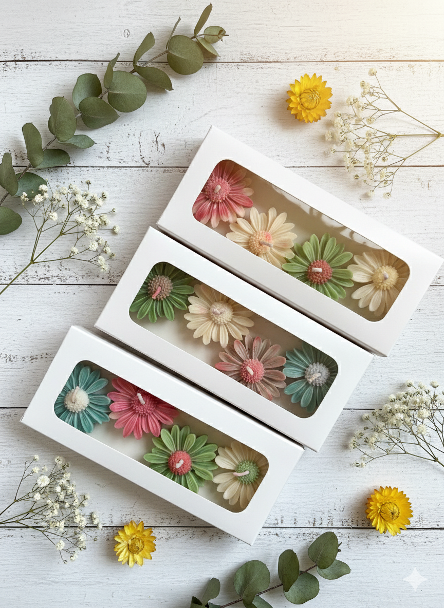 Daisy scented candle box
