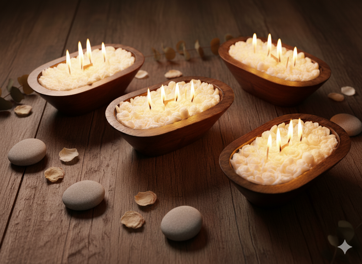 Wooden Boat Scented Candle