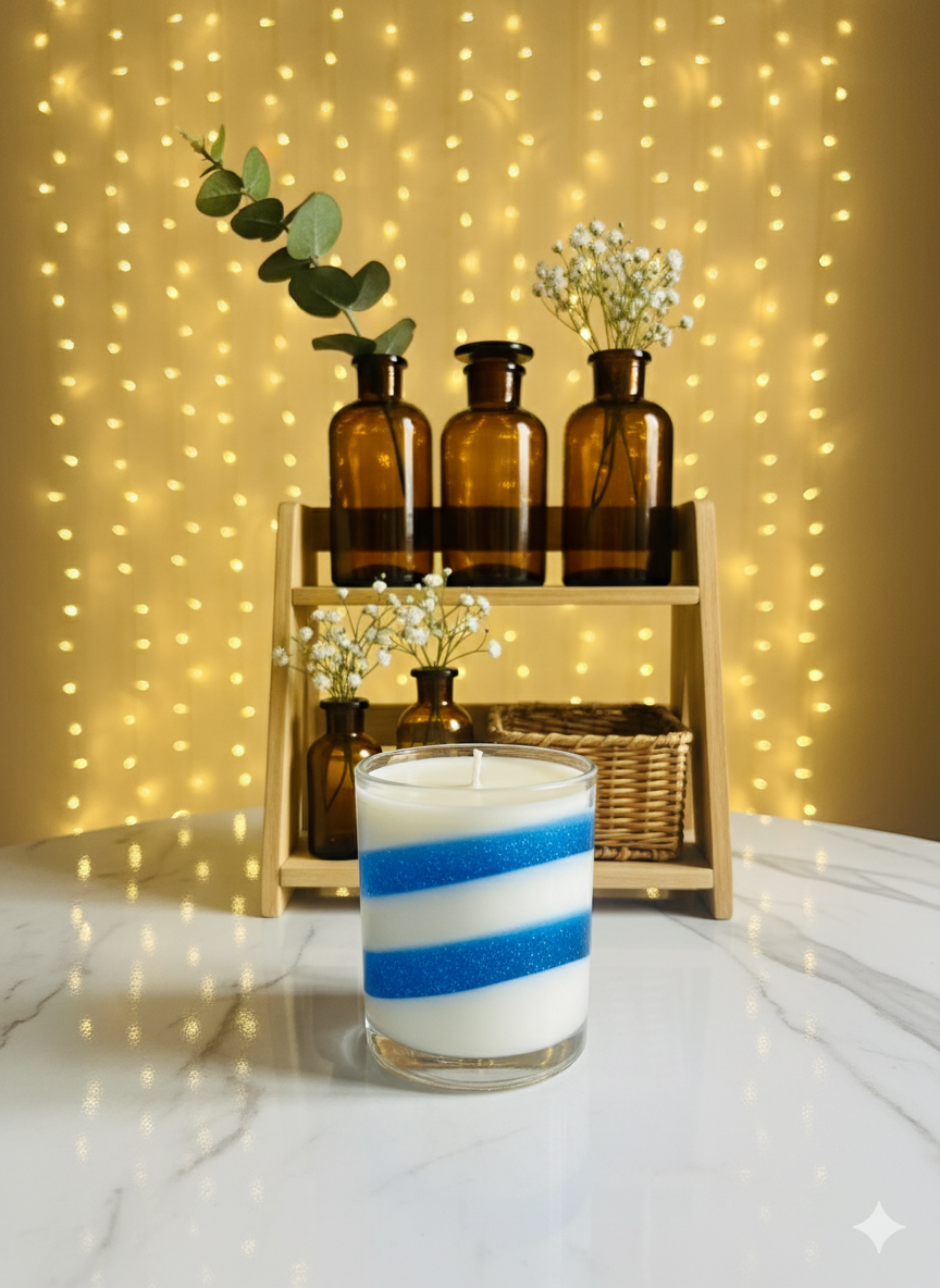 Blue Orbit Jar Candle
