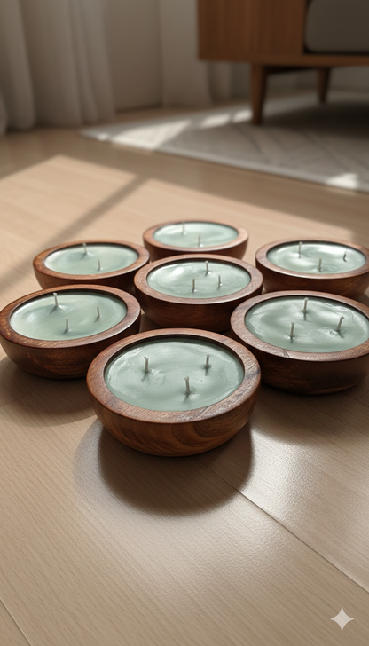 Wooden Round candle