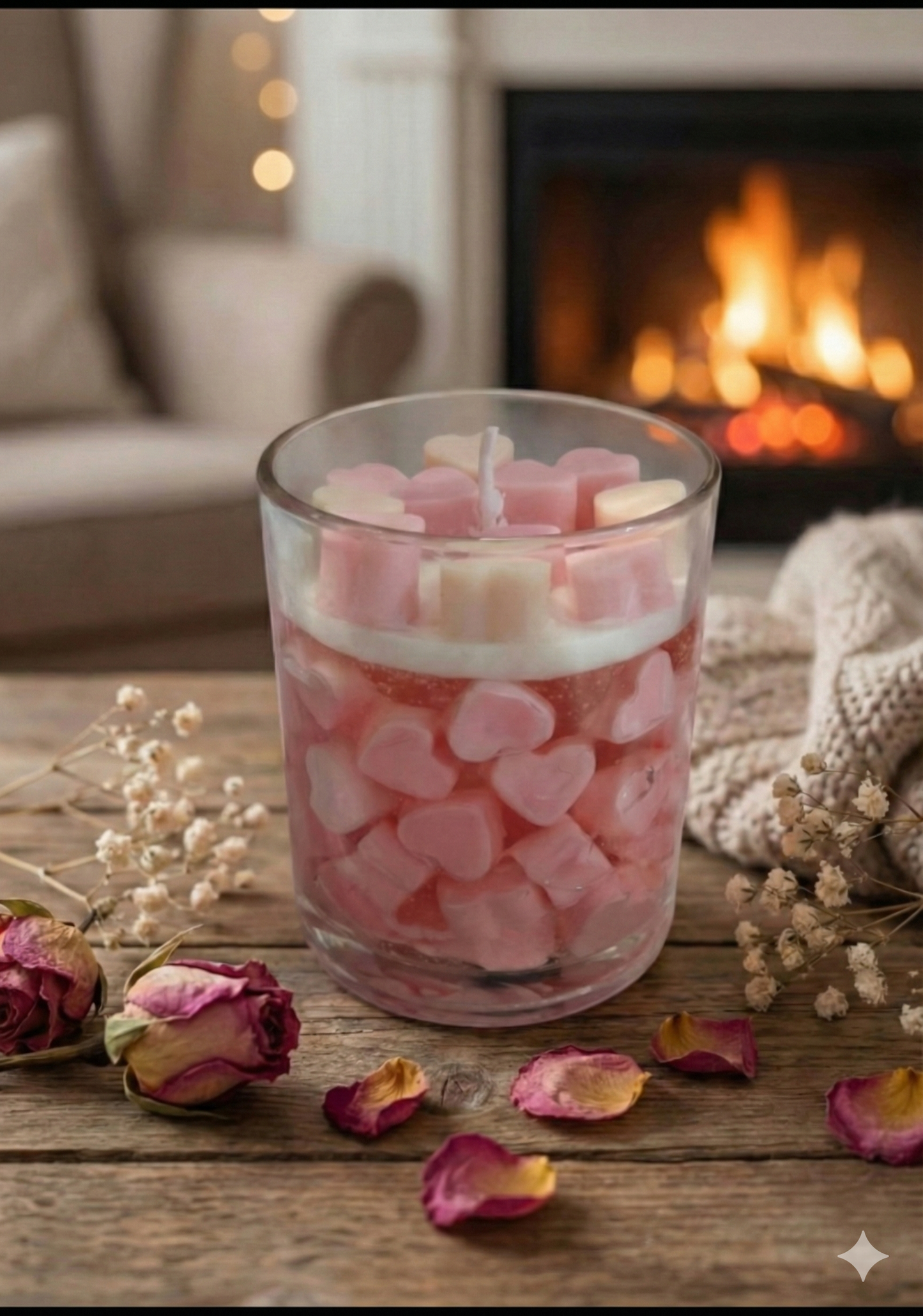 Heart Filled Jar Candle