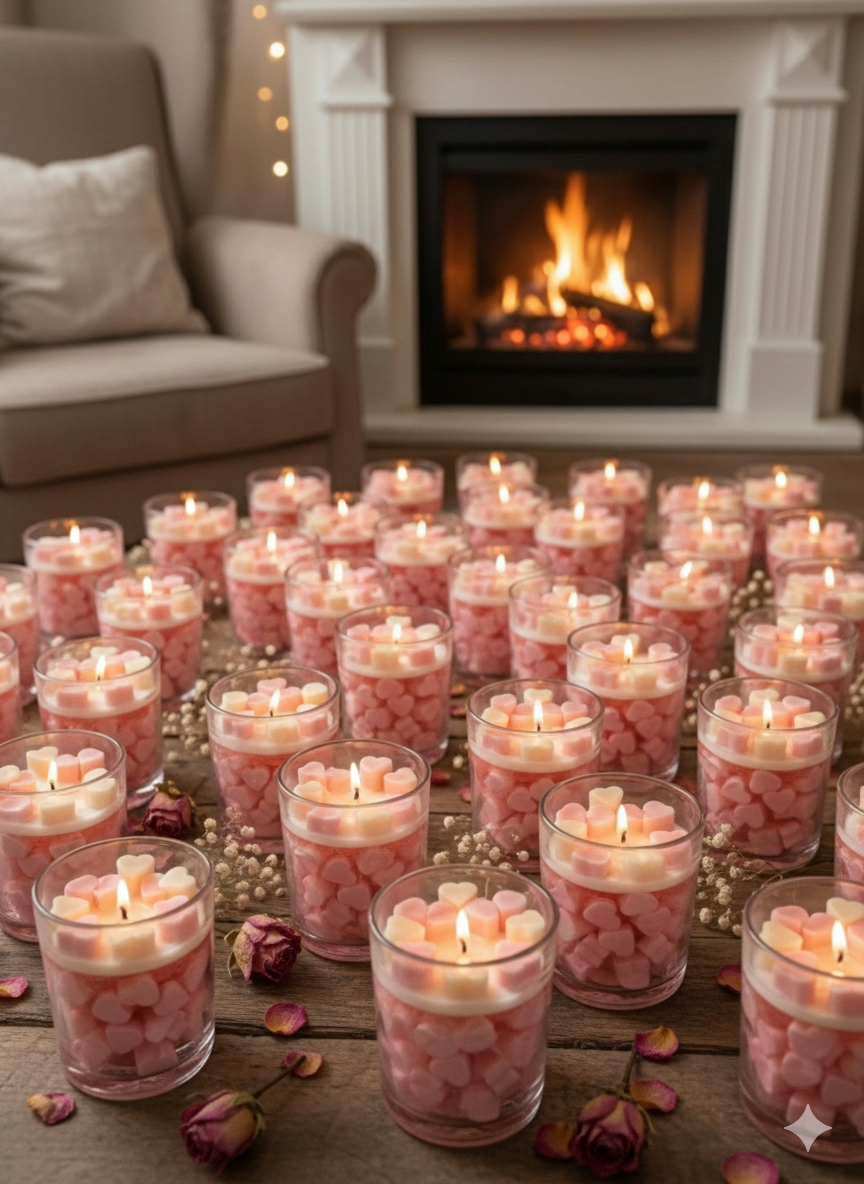 Heart Filled Jar Candle