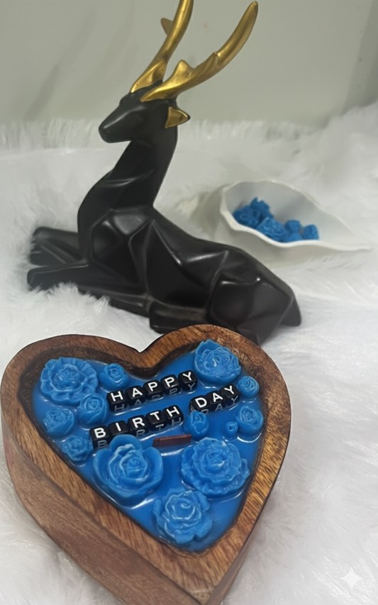 Wooden Heart Birthday Candle
