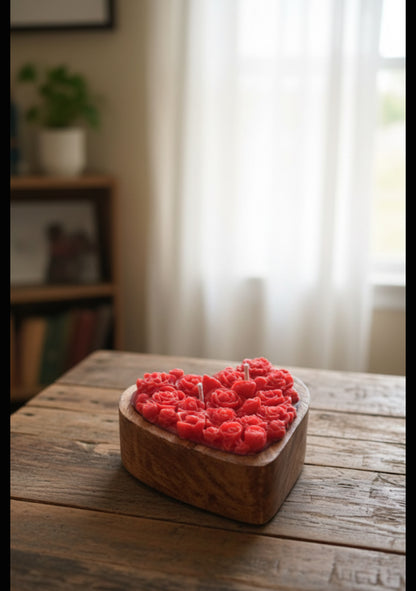 Wooden Heart Scented Candle