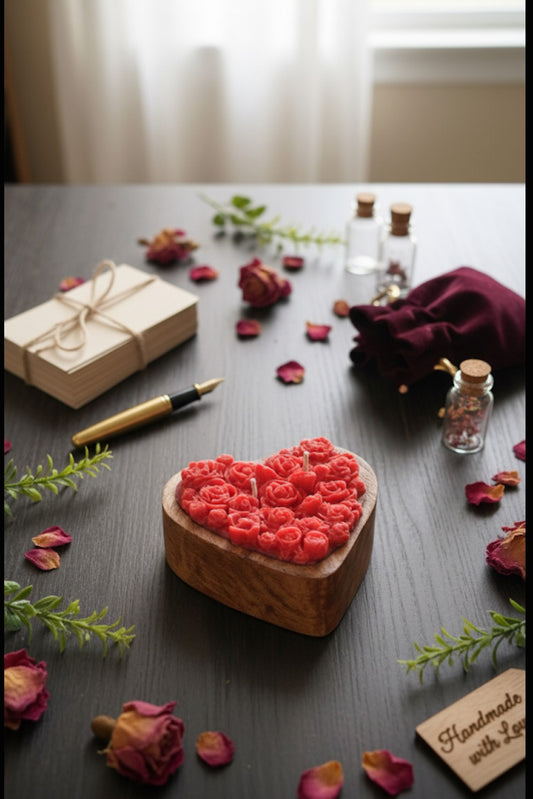 Wooden Heart Scented Candle