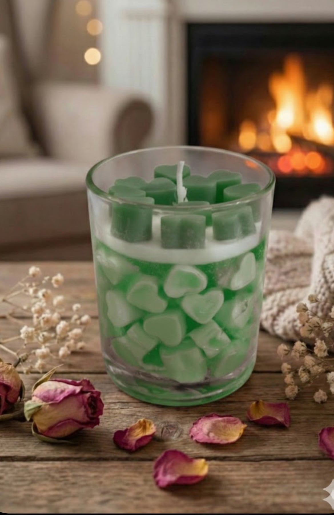 Heart Filled Jar Candle