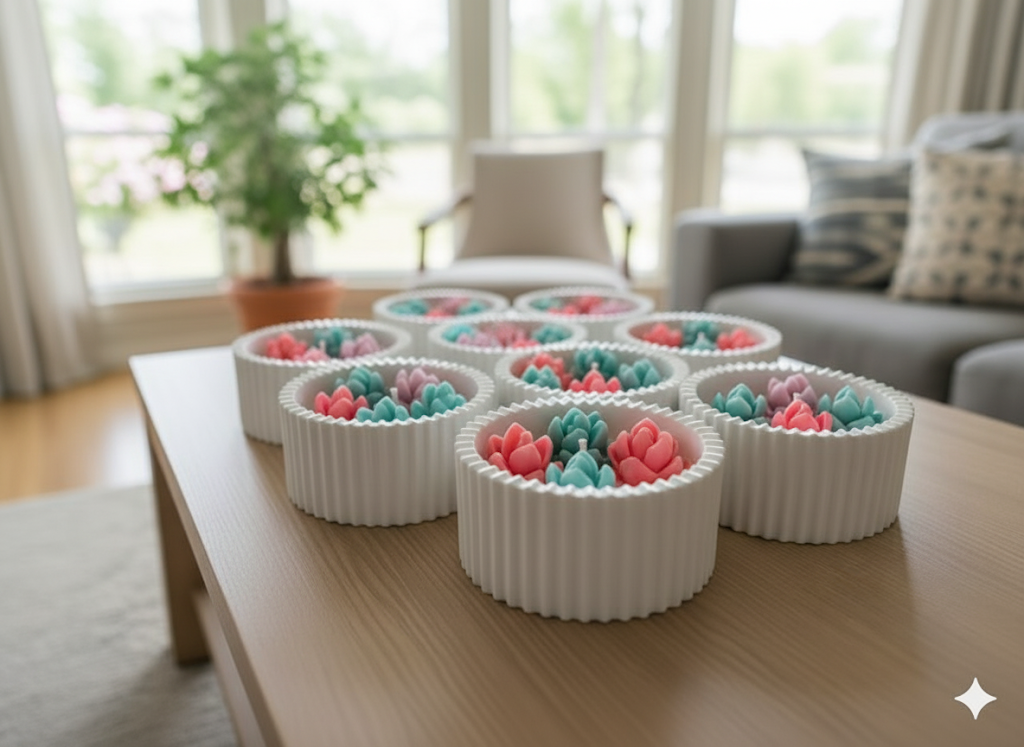 Concrete bowl scented candle